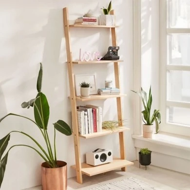 Fealor pakoworld bookcase natural pine wood 42x20x148cm
