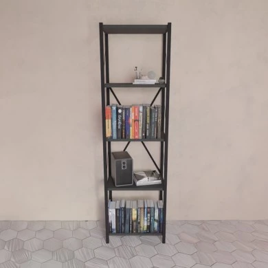Bookcase Glase pakoworld anthracite melamine-black metal 40x30x150cm