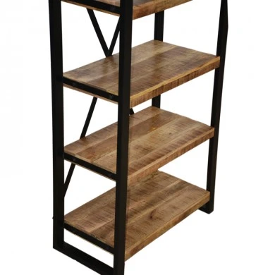 Miles pakoworld bookcase mango wood in natural-black color 80x40x180cm