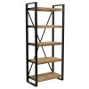 Bookcase Miles pakoworld solid mango wood natural-black 80x40x180cm