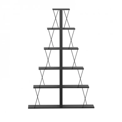 Bookcase mini Tars pakoworld dark grey-black100x22x150cm