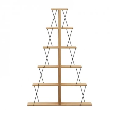 Bookcase mini Tars pakoworld sonoma-black100x22x150cm