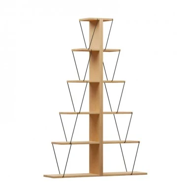 Bookcase mini Tars pakoworld sonoma-black100x22x150cm