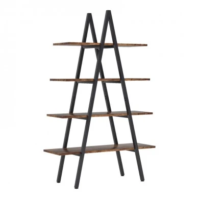 Naroki pakoworld bookcase metal black with walnut shade 90x30x155cm