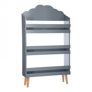 Kid&#039;s bookcase Penzia pakoworld mdf in grey color and legs in natural color 58x18x100cm