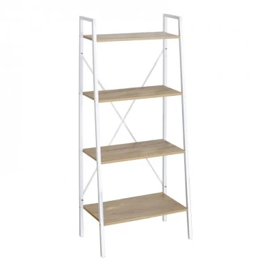 Bookcase Ramon pakoworld natural melamine-metal white 60x23x145.5cm
