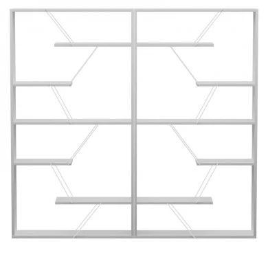 Bookcase Tars pakoworld grey-white 168x24x157cm