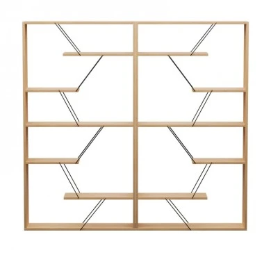 Bookcase Tars pakoworld sonoma-black 168x24x157cm