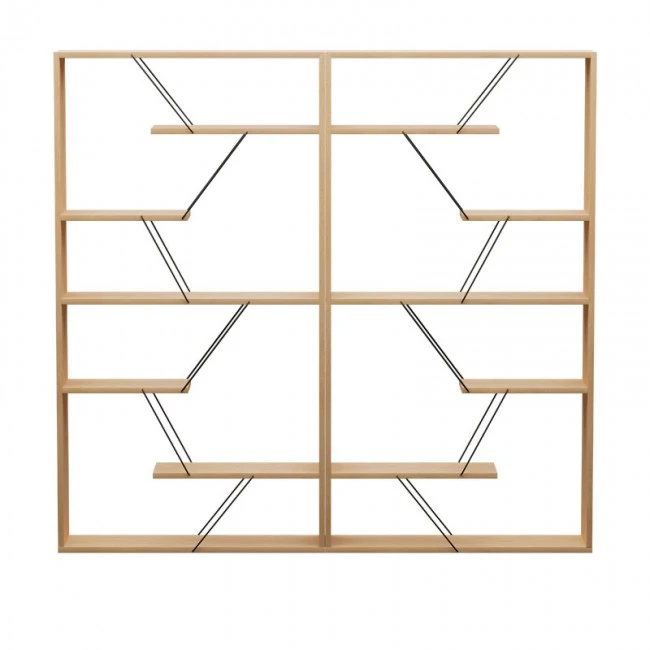 Βιβλιοθήκη Tars pakoworld sonoma-μαύρο 168x24x157εκ