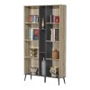 Bookcase Zezan pakoworld in sonoma-dark grey color 114x30x200.5cm