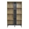Bookcase Zezan pakoworld in sonoma-dark grey color 114x30x200.5cm