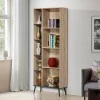 Bookcase Zezan pakoworld in sonoma-dark grey color 76.5x30x200.5cm