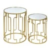 Side tables set of 2 Sieni Inart gold metal-mirror glass