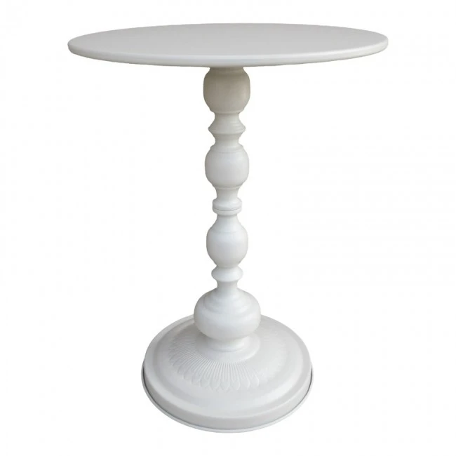 Anesor pakoworld metal side table in cream shade D40x52cm