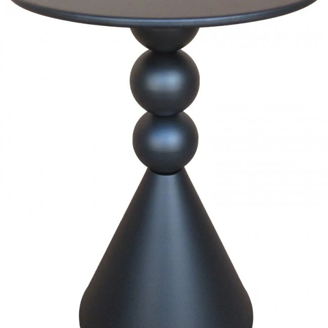 Βοηθητικό τραπέζι Bilane pakoworld μέταλλο σε μαύρη απόχρωση Φ39x60εκ