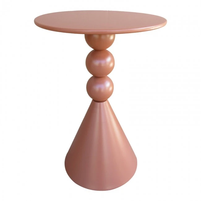 Side table Bilane pakoworld metal in terracotta  shade D39x60cm