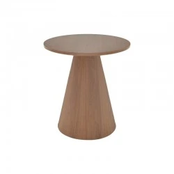 Βοηθητικό τραπέζι Donda pakoworld mdf-μέταλλο καρυδί Φ45x46εκ