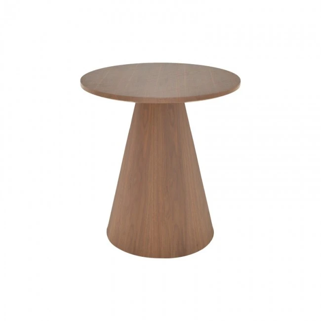 Βοηθητικό τραπέζι Donda pakoworld mdf-μέταλλο καρυδί Φ45x46εκ