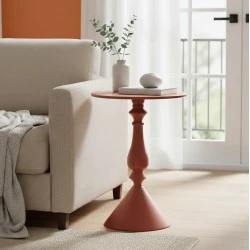 Lalou pakoworld metal side table in terracottta shade D40x55cm