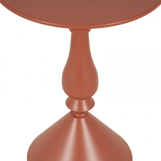 Βοηθητικό τραπέζι Lalou pakoworld μέταλλο σε απόχρωση terracotta Φ40x55εκ