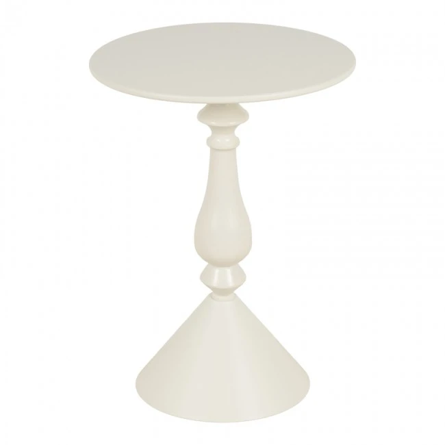 Βοηθητικό τραπέζι Lalou pakoworld μέταλλο σε κρέμα απόχρωση Φ40x55εκ