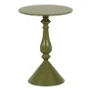 Lalou pakoworld metal side table in olive green shade D40x55cm