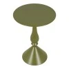 Lalou pakoworld metal side table in olive green shade D40x55cm