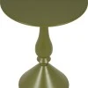 Lalou pakoworld metal side table in olive green shade D40x55cm