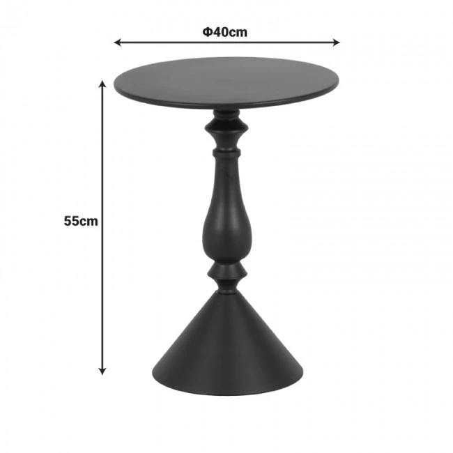 Lalou pakoworld metal side table in olive green shade D40x55cm