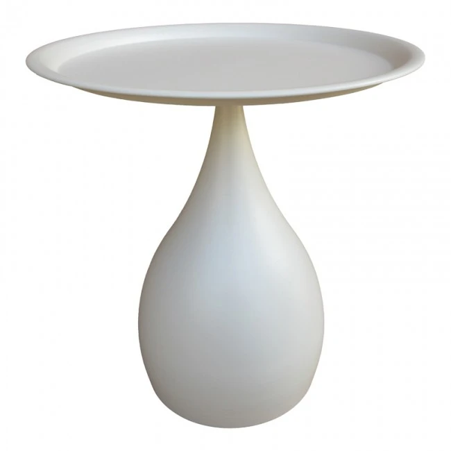 Βοηθητικό τραπέζι Samino pakoworld μέταλλο σε κρεμ απόχρωση Φ39x42εκ