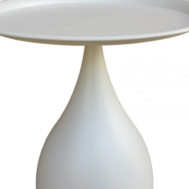 Βοηθητικό τραπέζι Samino pakoworld μέταλλο σε κρεμ απόχρωση Φ39x42εκ