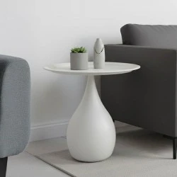 Samino pakoworld metal side table in cream shade D39x42cm