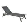 Boka pakoworld dark grey aluminum and textilene sun lounger in black shade 60x192x31cm