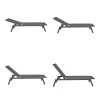 Boka pakoworld dark grey aluminum and textilene sun lounger in black shade 60x192x31cm