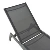 Boka pakoworld dark grey aluminum and textilene sun lounger in black shade 60x192x31cm