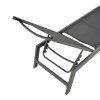 Boka pakoworld dark grey aluminum and textilene sun lounger in black shade 60x192x31cm