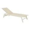 Boka pakoworld white aluminum and textilene deckchair in beige shade 60x192x31cm