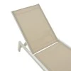 Boka pakoworld white aluminum and textilene deckchair in beige shade 60x192x31cm