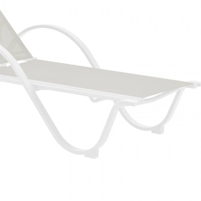 Ξαπλώστρα με μπράτσα Attain pakoworld λευκό αλουμίνιο και textilene σε μπεζ απόχρωση 191x64x32εκ