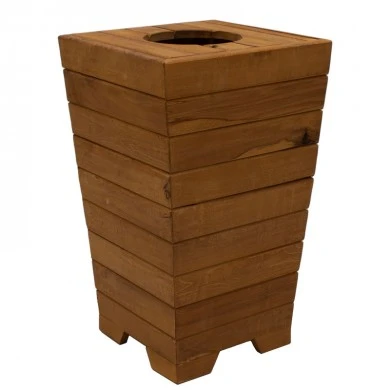 Planter-bucket Otis pakoworld solid beech wood walnut 43x43x70.5cm