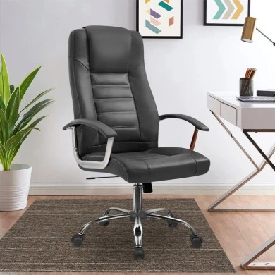 ΒΣ8600 ΜΑΥΡO PU ΠΟΛΥΘΡΟΝΑ ΓΡΑΦΕΙΟΥ - 01.0119