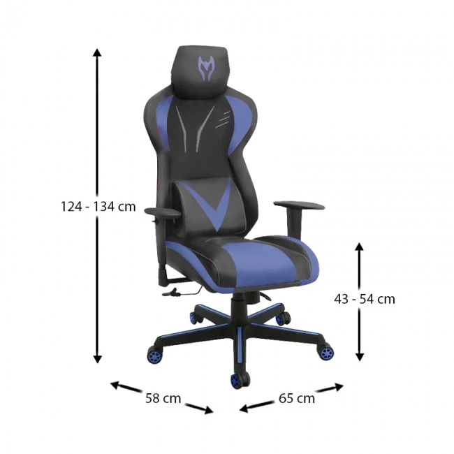 ΒΣ6100-BL ΜΑΥΡΟ/ΜΠΛΕ ΠΟΛΥΘΡΟΝΑ GAMING - 01.0148