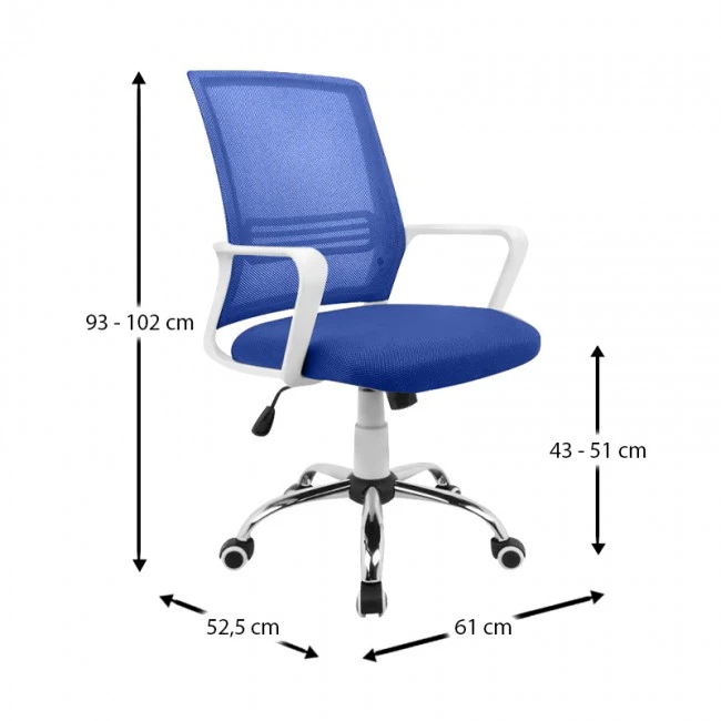ΒΣ1600-W ΛΕΥΚΟ/ΜΠΛΕ MESH ΠΟΛΥΘΡΟΝΑ ΓΡΑΦΕΙΟΥ - 01.0165