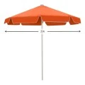 Umbrella with metal frame professional quality and fabric in orange color Ø2m