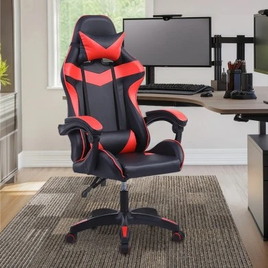 Gaming - office armchair with Pu in black - red color 63,5x61x112/134cm.