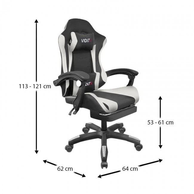 A6060 ΜΑΥΡΟ/ΛΕΥΚΟ ΠΟΛΥΘΡΟΝΑ GAMING/ΜΕ ΥΠΟΠΟΔΙΟ