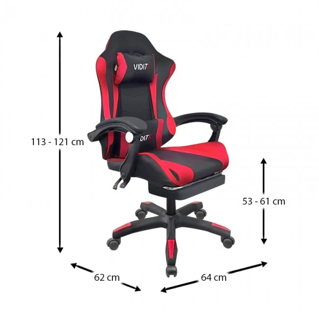 A6060 ΜΑΥΡΟ/ΚΟΚΚΙΝΟ ΠΟΛΥΘΡΟΝΑ GAMING/ΜΕ ΥΠΟΠΟΔΙΟ