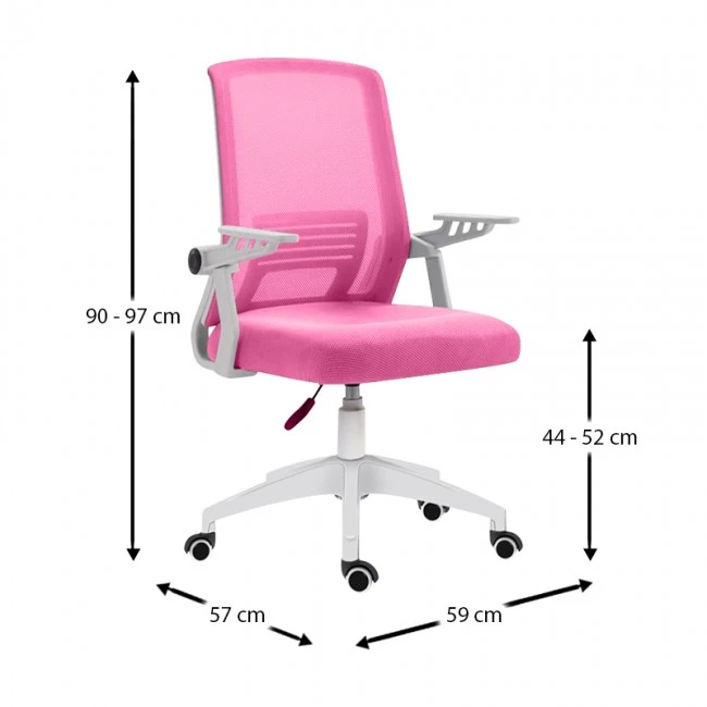 A1180W ΛΕΥΚΟ/ΡΟΖ MESH ΠΟΛ/ΝΑ ΓΡΑΦΕΙΟΥ