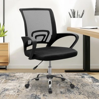 A1850 S ΧΡΩΜΙΟ/ΜΑΥΡΟ MESH ΠΟΛΥΘΡΟΝΑ ΓΡΑΦΕΙΟΥ