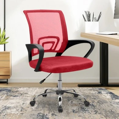 A1850 S ΧΡΩΜΙΟ/ΚΟΚΚΙΝΟ MESH ΠΟΛΥΘΡΟΝΑ ΓΡΑΦΕΙΟΥ